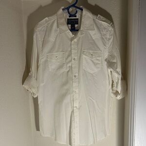American Rag Men's -White Button Down Shirt